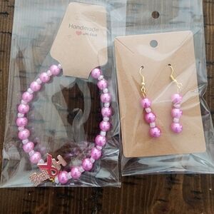 HOPE Pink Breast Cancer Awareness Beaded Bracelet